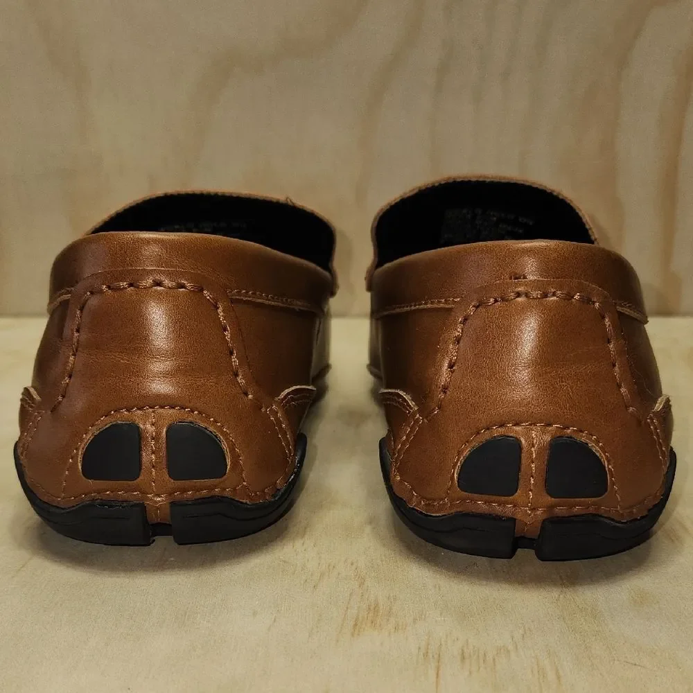 Kenneth Cole Reaction Brown Loafers Faux Leather Men 8.5 M Driving Shoe Slip On
